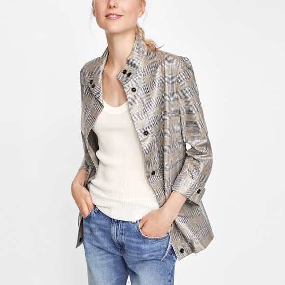 zara checked jacket